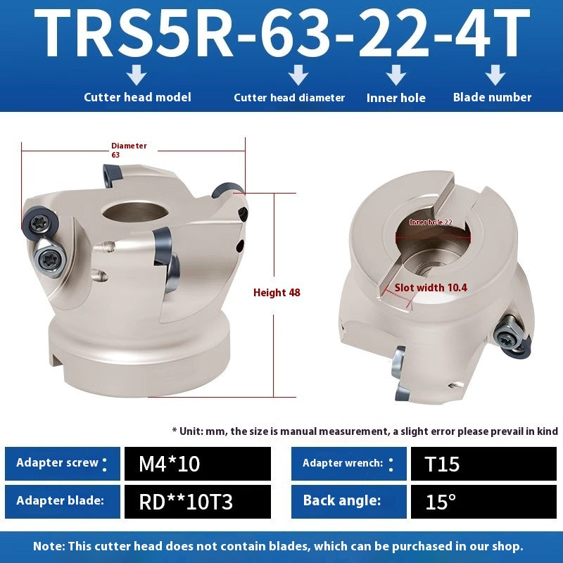 2078-CNC EMR round nose milling cutter head 50R5 plane finishing milling machine cutter head machining center 80/160/63R6 flying cutter head Shandong Denso Pricision Tools Co.,Ltd.